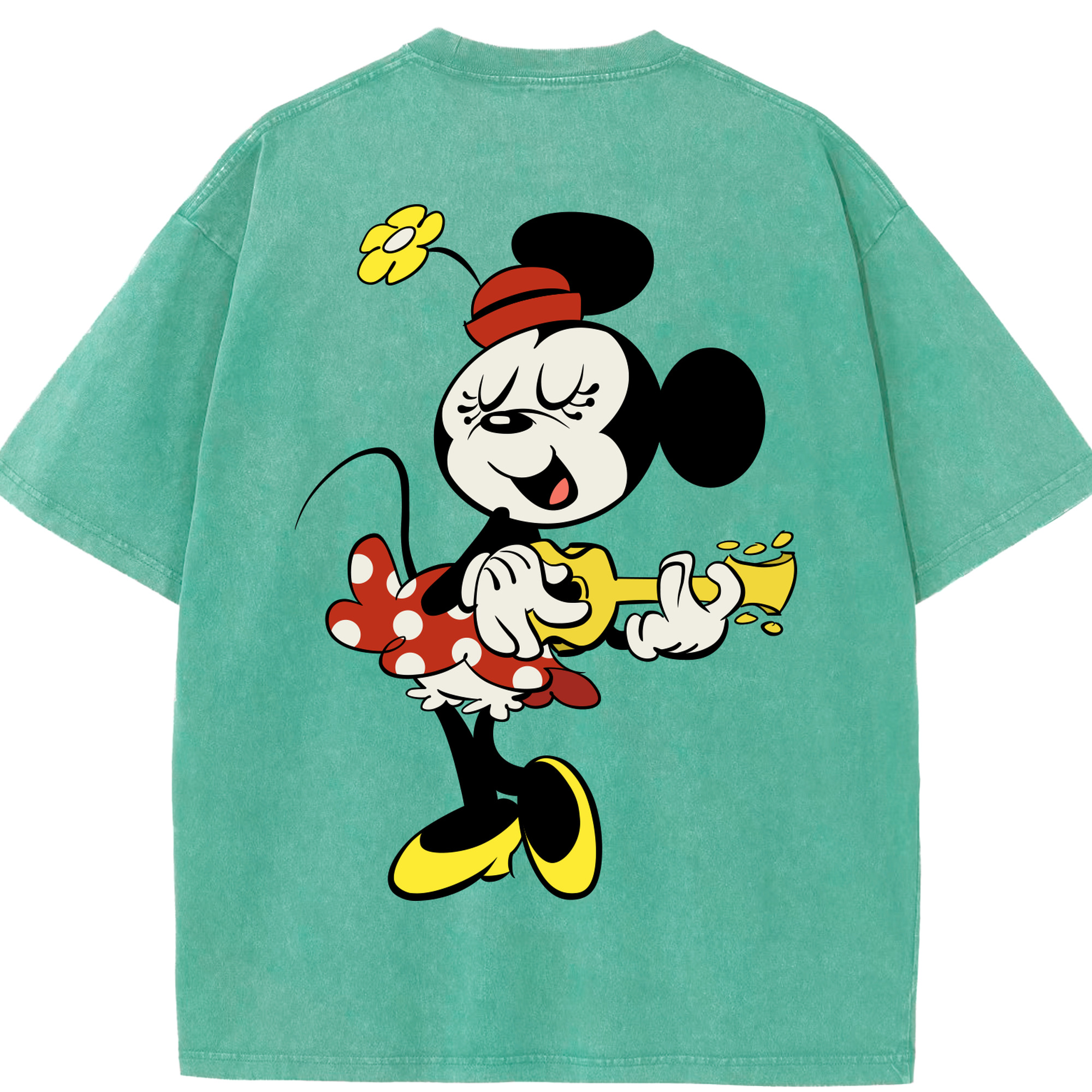 （画像用） ミッキーマウス Mickey Mouse 綿100% ヴィンテージ風 半袖Tシャツ（背面プリント）